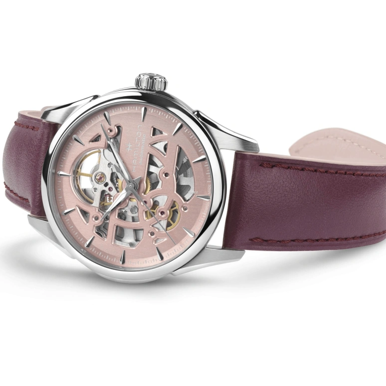Hamilton,Jazzmaster 36mm,36mm,Stainless Steel,Pink,Skeleton,Automatic,Sapphire,Crystal Glass,Round,H32265870