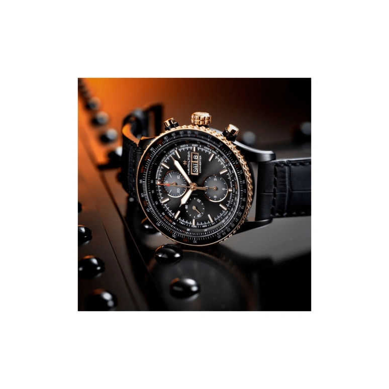 Hamilton,Khaki Aviation 44mm,44mm,Stainless Steel,Black,Automatic,Chronograph,Date,Day,H76736730