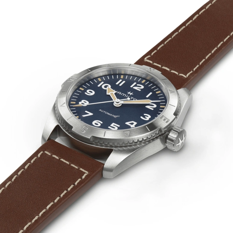 Hamilton,Khaki Field 37mm,37mm,Stainless Steel,Blue,Automatic,Sapphire,Crystal Glass,Round,H70225540