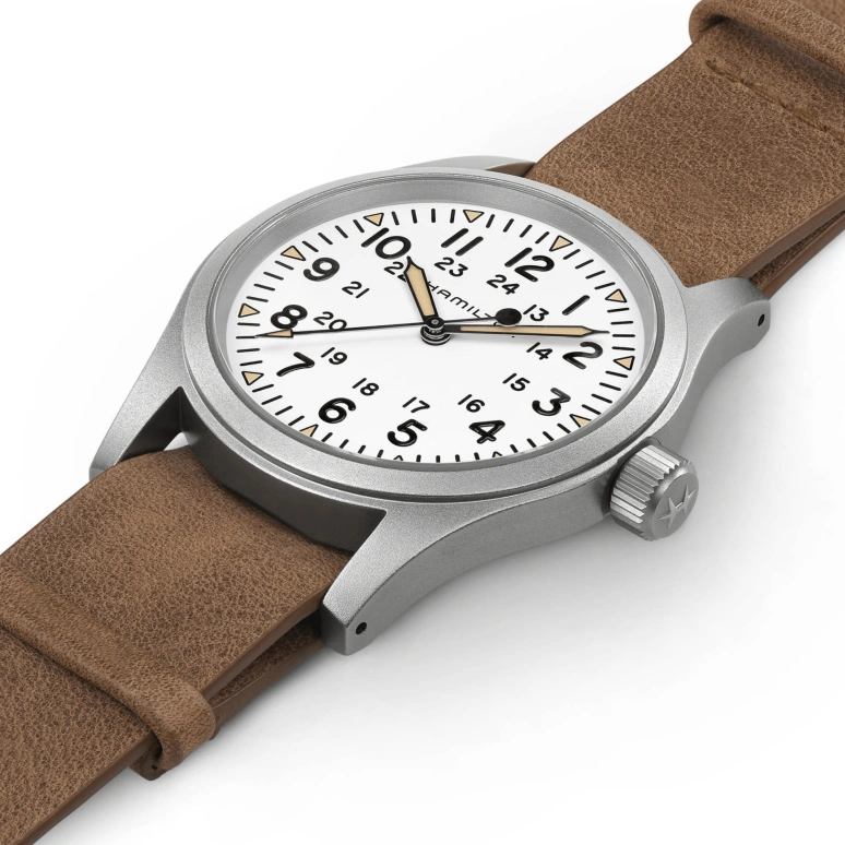 Hamilton,Khaki Field 38mm,38mm,Stainless Steel,White,Handwound,Day,80hours,H69439511