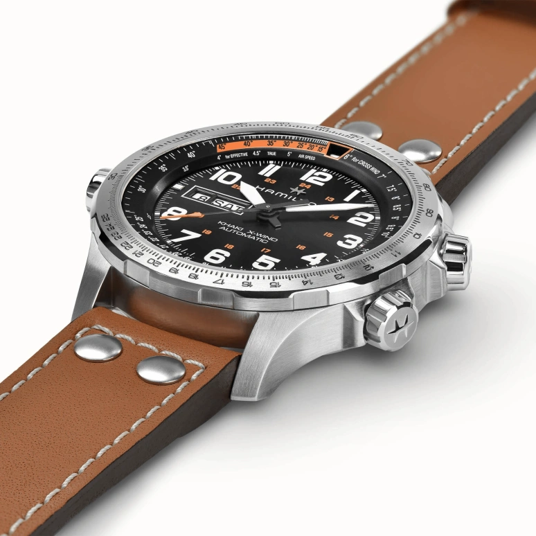 Hamilton,Khaki Aviation 45mm,45mm,Stainless Steel,Black,Automatic,Chronograph,Date,Day,H77755533