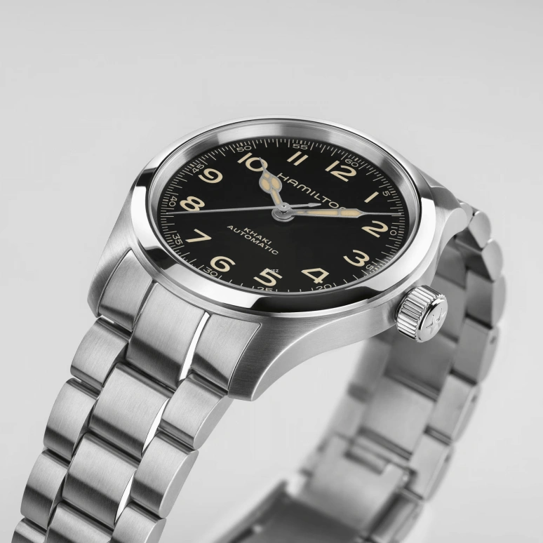 Hamilton,Khaki Field 38mm,38mm,Stainless Steel,Black,Automatic,80hours,In-house Caliber,H70405130