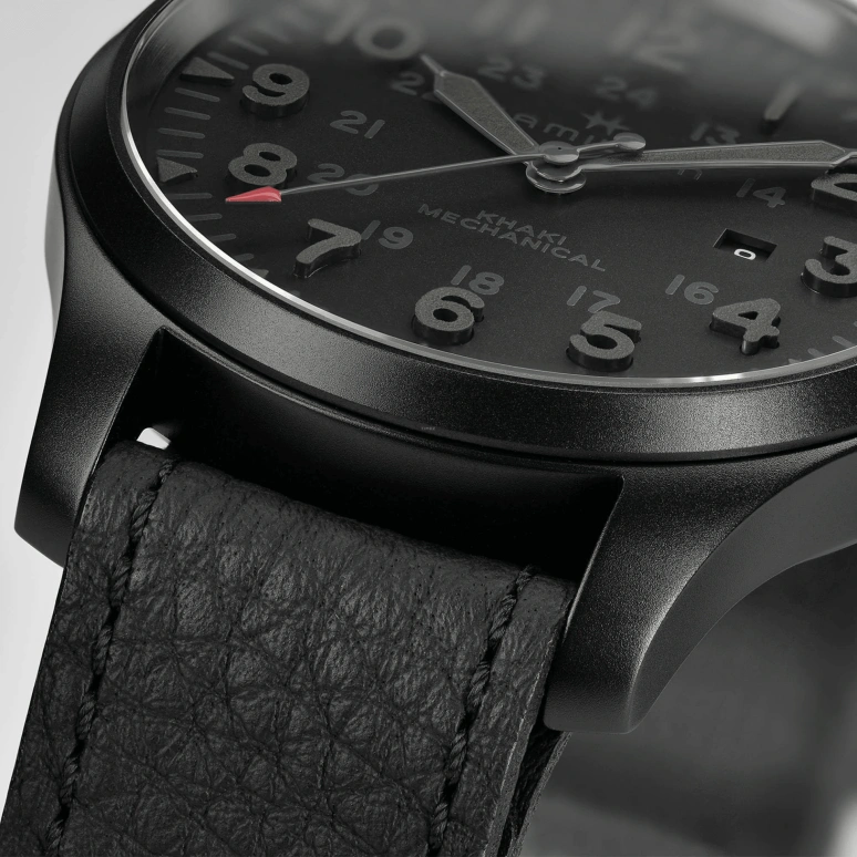 Hamilton,Khaki Field 50mm,50mm,Stainless Steel,Black,Handwound,Date,80hours,H69809730