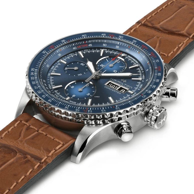 Hamilton,Khaki Aviation 44mm,44mm,Stainless Steel,Blue,Automatic,Chronograph,Date,Day,H76746540