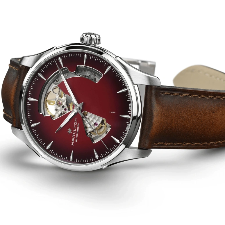 Hamilton,Jazzmaster 40mm,40mm,Stainless Steel,Burgundy,Automatic,Sapphire,Glass,Tonneau,H32675570