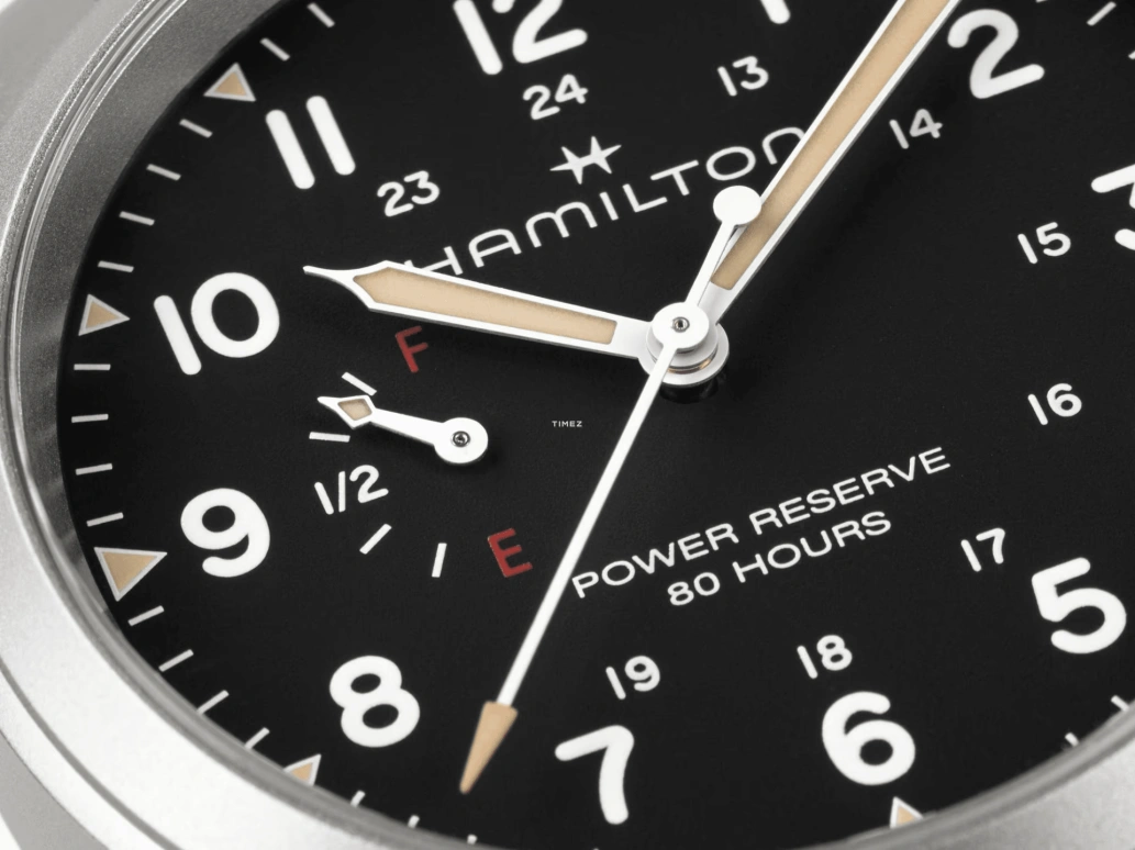 Hamilton,Khaki Field 40mm,40mm,Stainless Steel,Black,Handwound,Power Reserve Indicator,80hours,H69509130