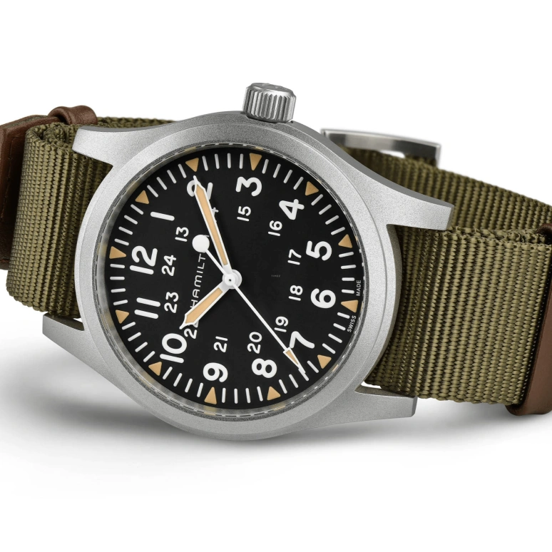 Hamilton,Khaki Field 42mm,42mm,Stainless Steel,Black,Handwound,Day,80hours,H69529933