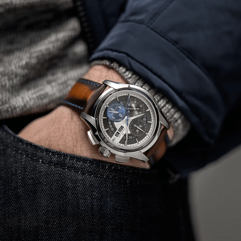 Hamilton,Jazzmaster 44mm,44mm,Stainless Steel,Silver,Automatic,Chronograph,Date,Day,H32876550