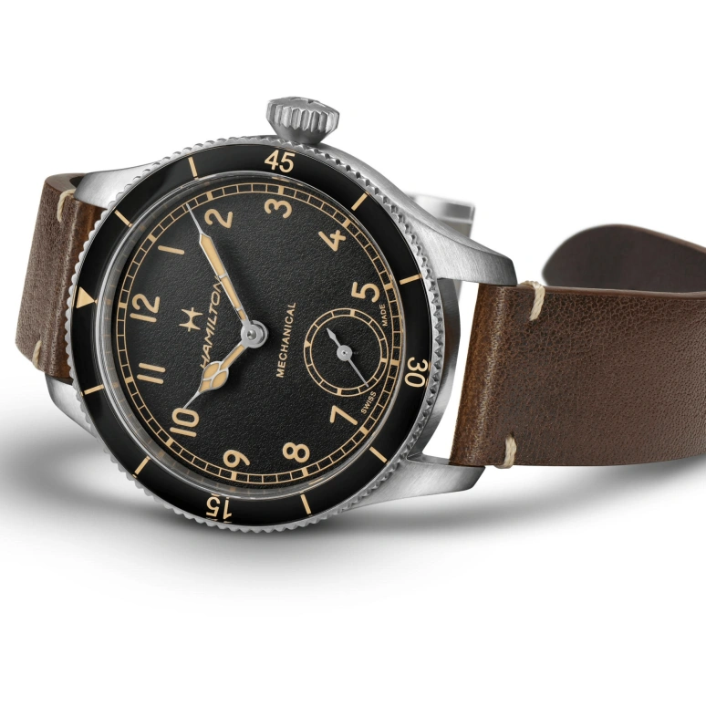 Hamilton,Khaki Aviation 43mm,43mm,Stainless Steel,Black,Handwound,46hours,Sapphire,H76719530