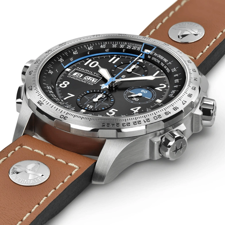 Hamilton,Khaki Aviation 45mm,45mm,Stainless Steel,Black,Automatic,Chronograph,Date,Day,H77776531