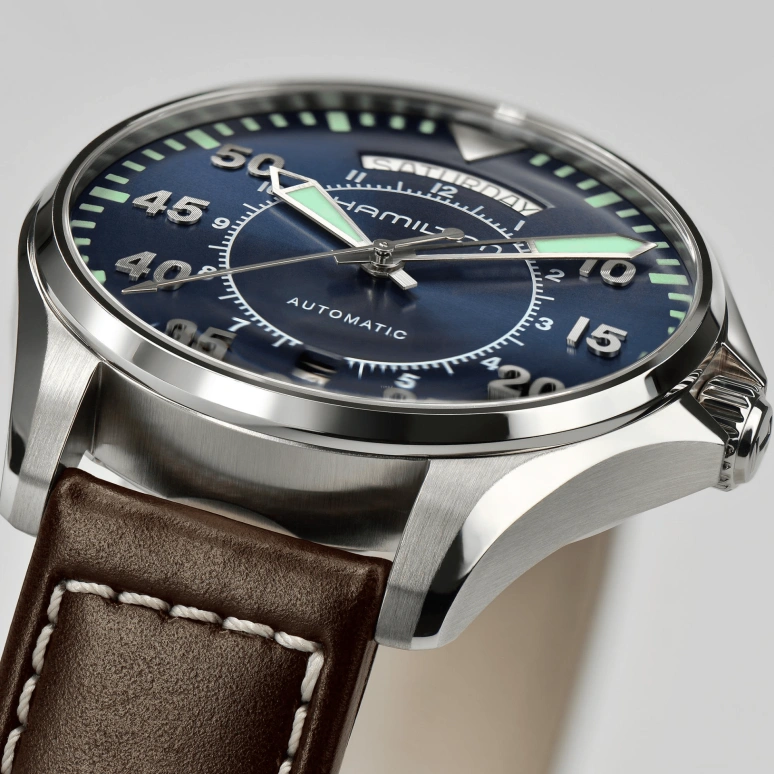 Hamilton,Khaki Aviation 42mm,42mm,Stainless Steel,Blue,Automatic,Date,Day,H64615545