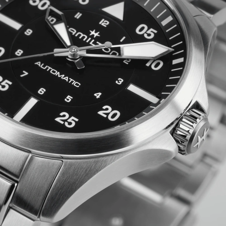 Hamilton,Khaki Aviation 39mm,39mm,Stainless Steel,Black,Automatic,80hours,In-house Caliber,H76305130