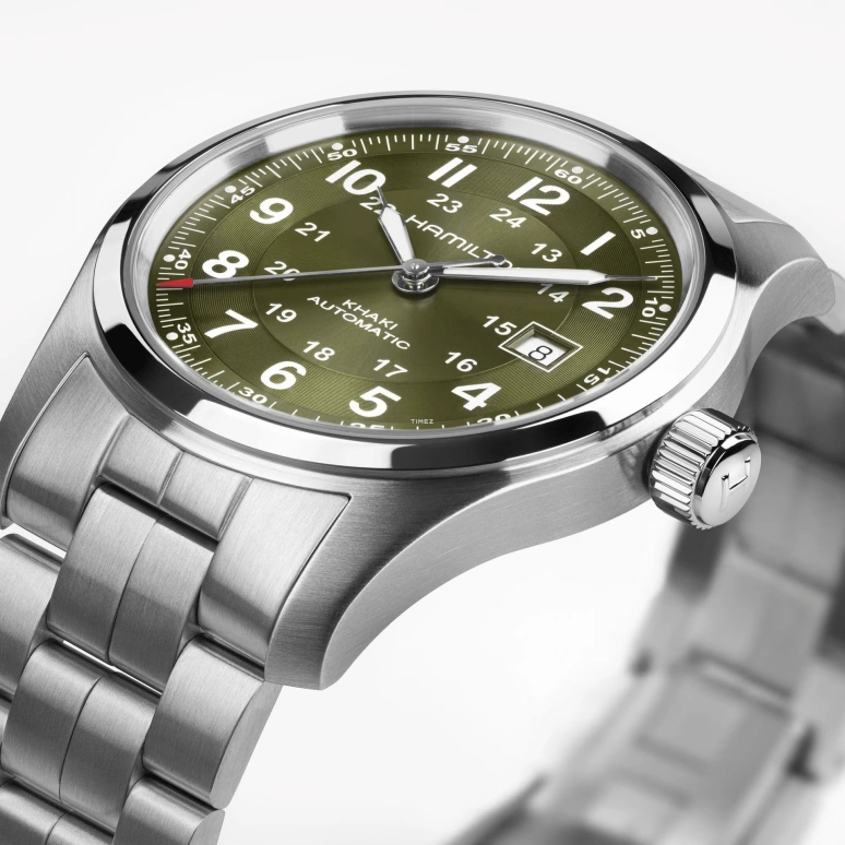 Hamilton,Khaki Field 42mm,42mm,Stainless Steel,Green,Automatic,Day,80hours,H70605160
