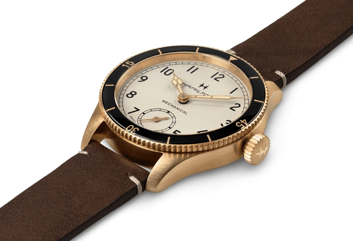 Hamilton,Khaki Aviation 43mm,43mm,Bronze,Titanium,White,Handwound,46hours,Sapphire,Crystal Glass,H76709510