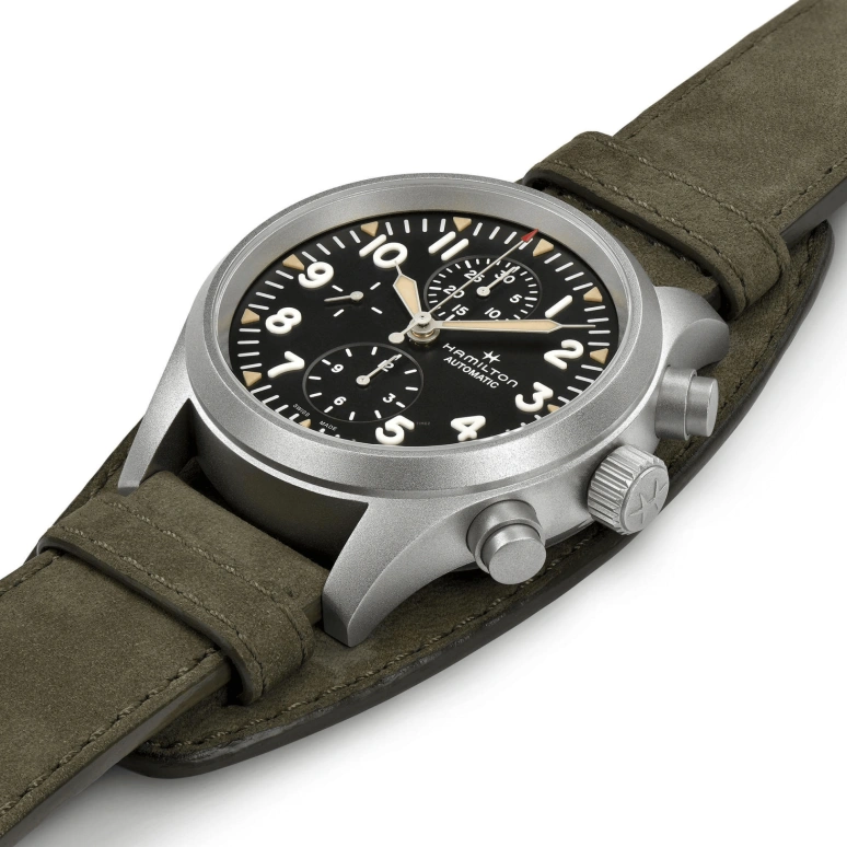 Hamilton,Khaki Field 44mm,44mm,Stainless Steel,Black,Automatic,Chronograph,Date,Day,H71706830