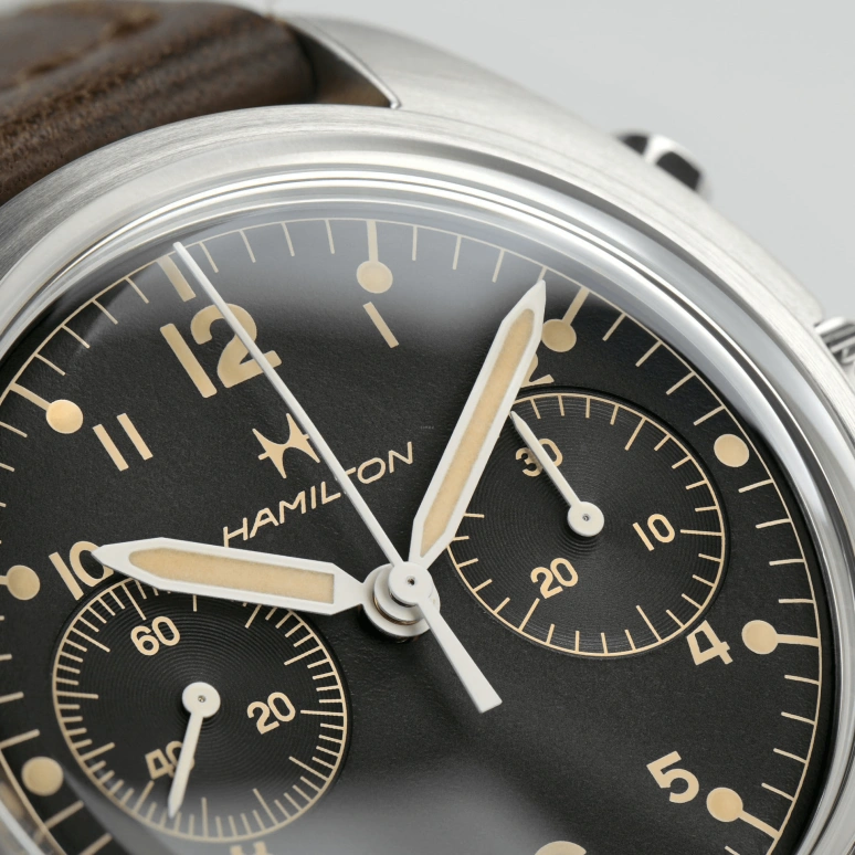Hamilton,Khaki Aviation 40mm,40mm,Stainless Steel,Black,Handwound,Chronograph,60hours,H76409530