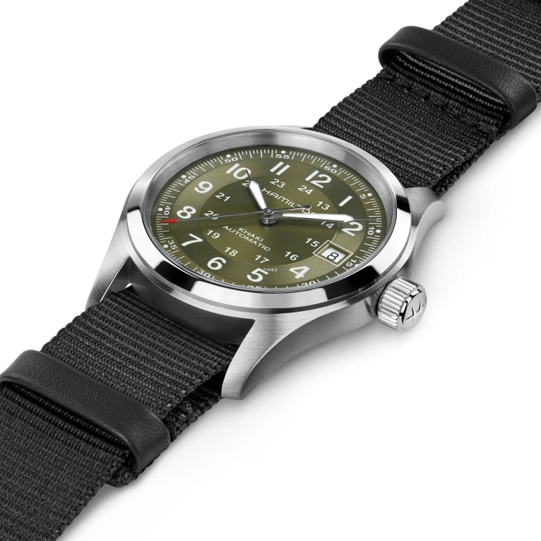 Hamilton,Khaki Field 38mm,38mm,Stainless Steel,Khaki Green,Automatic,Day,80hours,H70455960