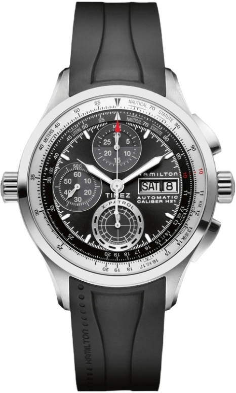 Hamilton,Khaki Aviation 42mm,42mm,Stainless Steel,Black,Sapphire,Crystal Glass,H76556331