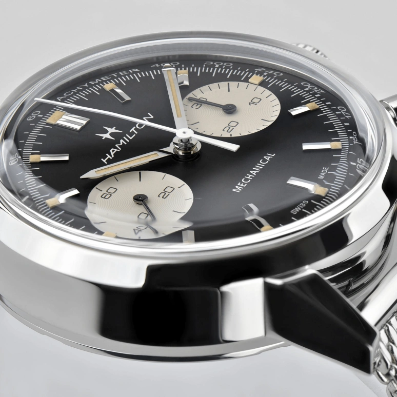 Hamilton,American Classic 40mm,40mm,Stainless Steel,Black,Handwound,Chronograph,Date,H38429130