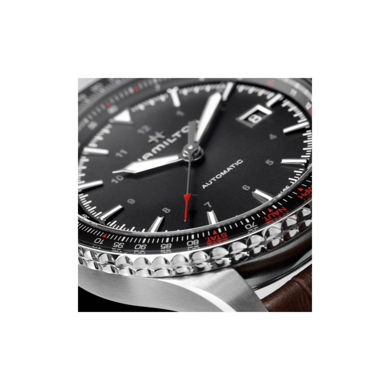Hamilton,Khaki Aviation 42mm,42mm,Stainless Steel,Black,Automatic,Date,80hours,H76615530