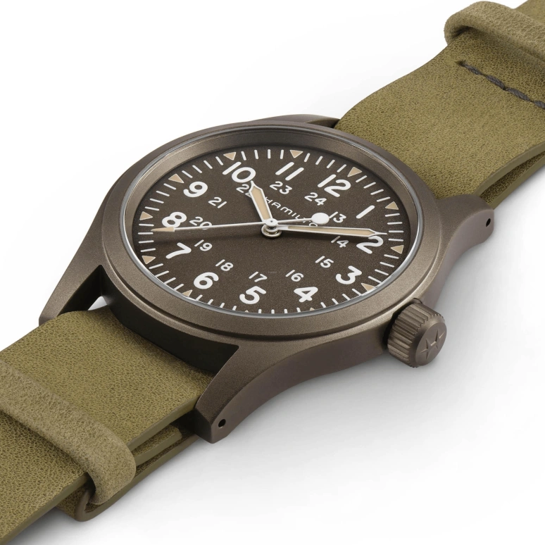 Hamilton,Khaki Field 38mm,38mm,Stainless Steel,Brown,Handwound,Day,80hours,H69449861