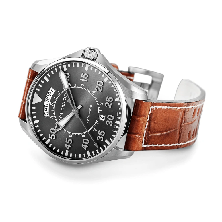 Hamilton,Khaki Aviation 42mm,42mm,Stainless Steel,Grey,Automatic,Date,Day,H64615585