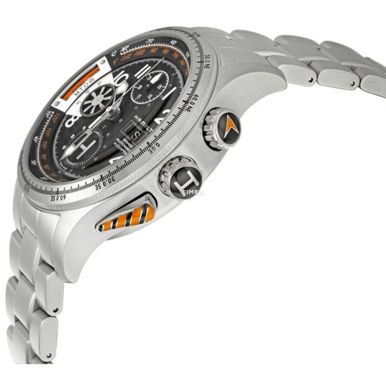 Hamilton,Khaki Aviation 44mm,44mm,Stainless Steel,Black,Automatic,Chronograph,Date,Day,H76616133