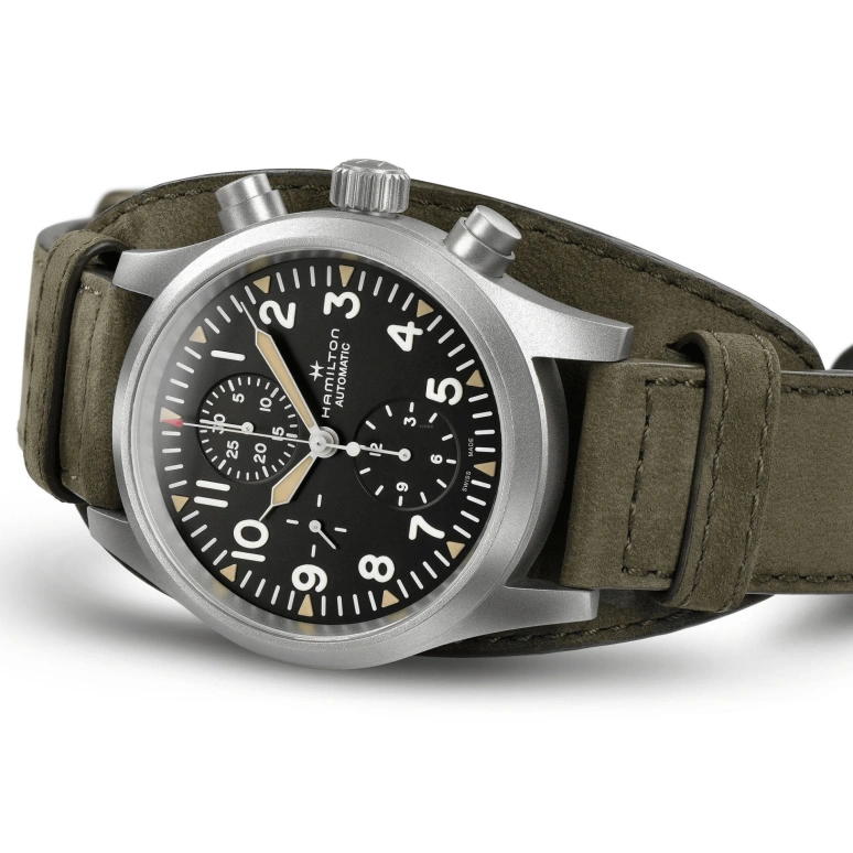 Hamilton,Khaki Field 44mm,44mm,Stainless Steel,Black,Automatic,Chronograph,Date,Day,H71706830