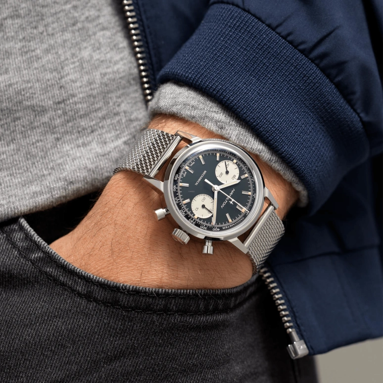 Hamilton,American Classic 40mm,40mm,Stainless Steel,Black,Handwound,Chronograph,Date,H38429130