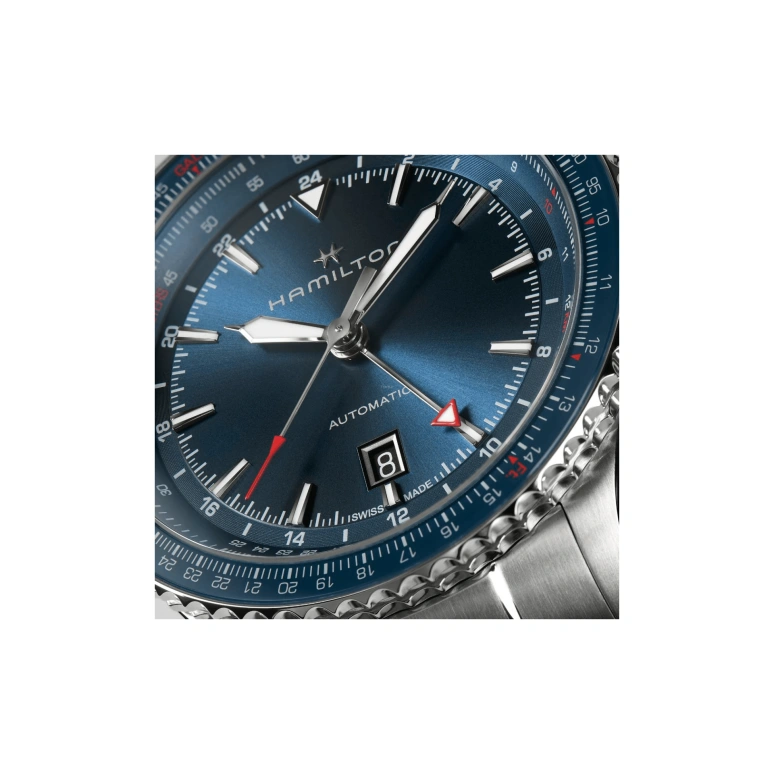 Hamilton,Khaki Aviation 44mm,44mm,Stainless Steel,Blue,Automatic,Date,80hours,H76715140