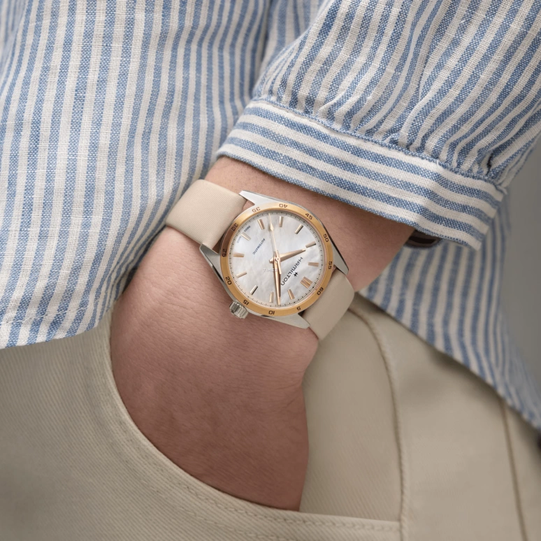 Hamilton,Jazzmaster 34mm,34mm,Stainless Steel,White,Automatic,Sapphire,Crystal Glass,Round,H36125890