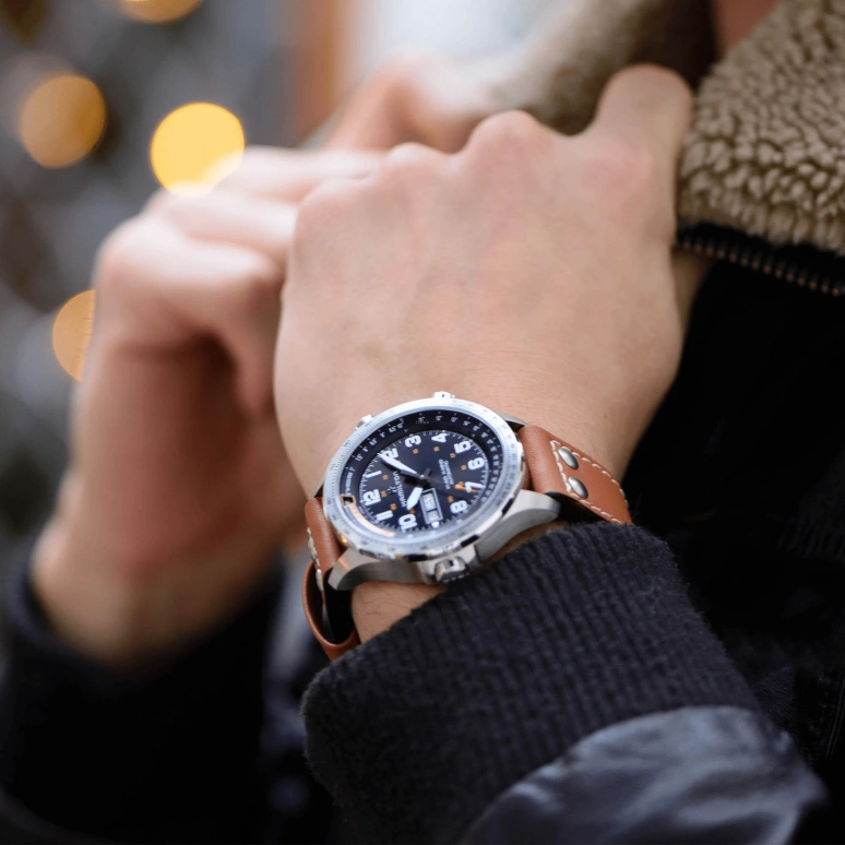 Hamilton,Khaki Aviation 45mm,45mm,Stainless Steel,Black,Automatic,Chronograph,Date,Day,H77755533