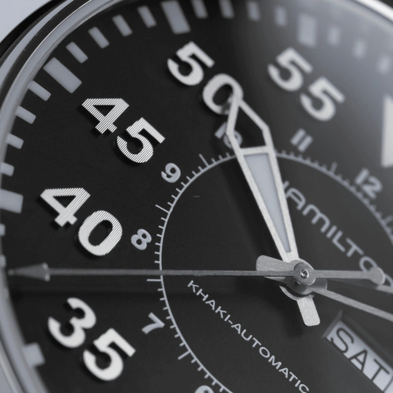 Hamilton,Khaki Aviation 46mm,46mm,Stainless Steel,Black,Automatic,Chronograph,Date,Day,H64715535