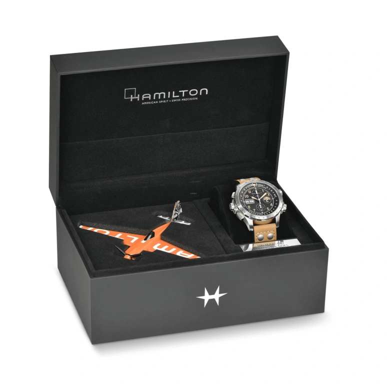 Hamilton,Khaki Aviation 45mm,45mm,Stainless Steel,Black,Automatic,Chronograph,Date,Day,H77796535