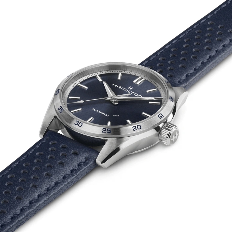 Hamilton,Jazzmaster 34mm,34mm,Stainless Steel,Blue,Automatic,Sapphire,Crystal Glass,Round,H36115640