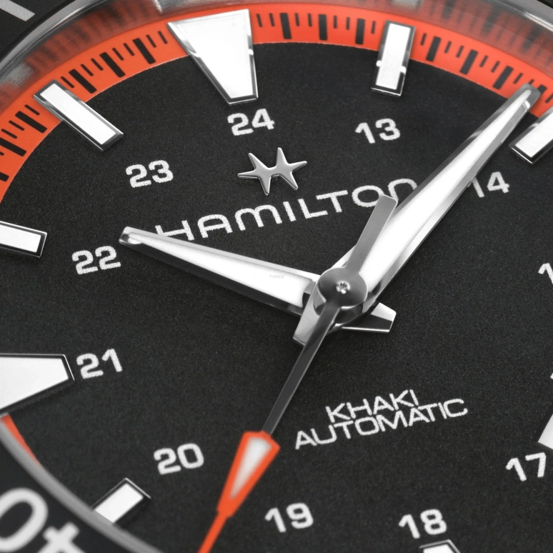 Hamilton,Khaki Navy 40mm,40mm,Stainless Steel,Black,Automatic,Day,80hours,H82395331