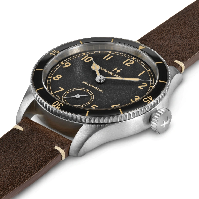 Hamilton,Khaki Aviation 43mm,43mm,Stainless Steel,Black,Handwound,46hours,Sapphire,H76719530