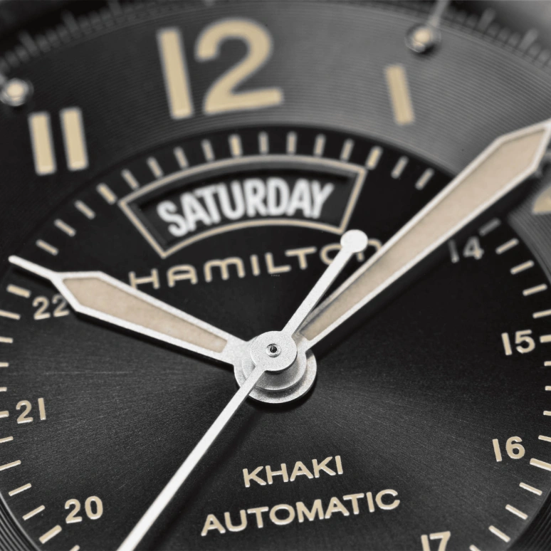 Hamilton,Khaki Field 42mm,42mm,Stainless Steel,Black,Automatic,Chronograph,Date,Day,H70505833