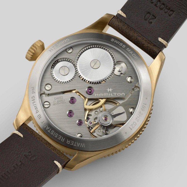 Hamilton,Khaki Aviation 43mm,43mm,Bronze,Stainless Steel,Black,Handwound,46hours,Sapphire,H76709530