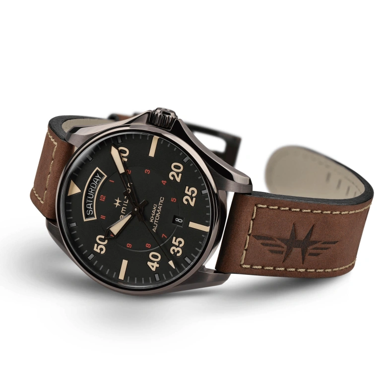 Hamilton,Khaki Aviation 42mm,42mm,Stainless Steel,Black,Automatic,Date,Day,H64605531