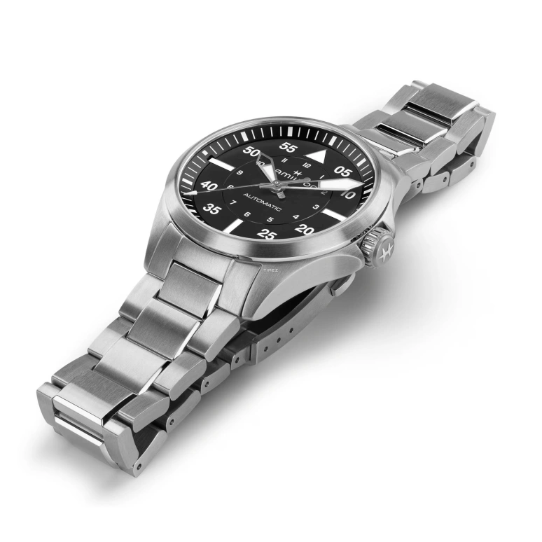 Hamilton,Khaki Aviation 39mm,39mm,Stainless Steel,Black,Automatic,80hours,In-house Caliber,H76305130