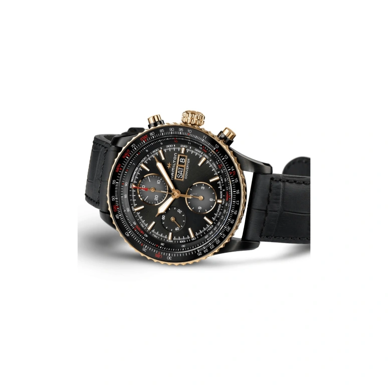 Hamilton,Khaki Aviation 44mm,44mm,Stainless Steel,Black,Automatic,Chronograph,Date,Day,H76736730