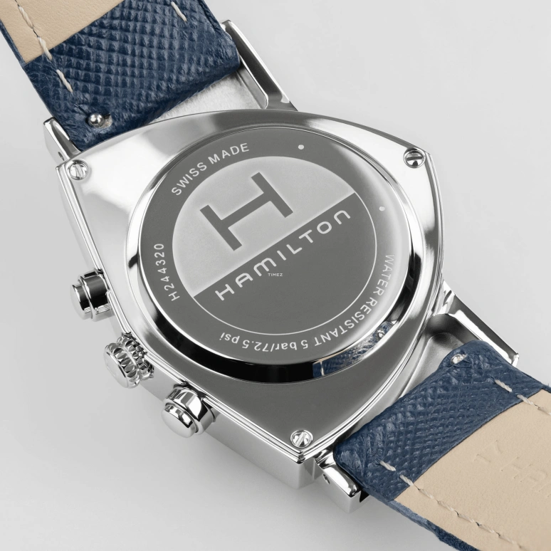 Hamilton,Ventura 32.30x50.30mm,32.30x50.30mm,Stainless Steel,Blue,Quartz,Chronograph,Day,H24432941