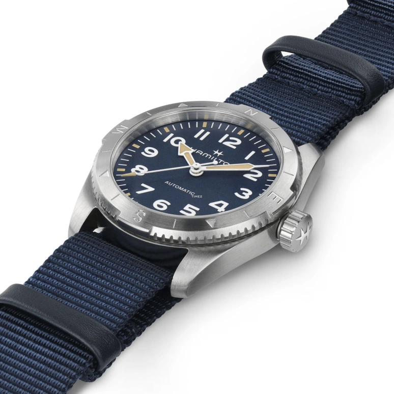 Hamilton,Khaki Field 37mm,37mm,Stainless Steel,Blue,Automatic,80hours,In-house Caliber,H70225940