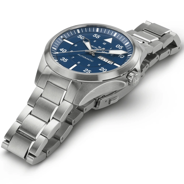 Hamilton,Khaki Aviation 42mm,42mm,Stainless Steel,Blue,Automatic,Date,Day,H64635140