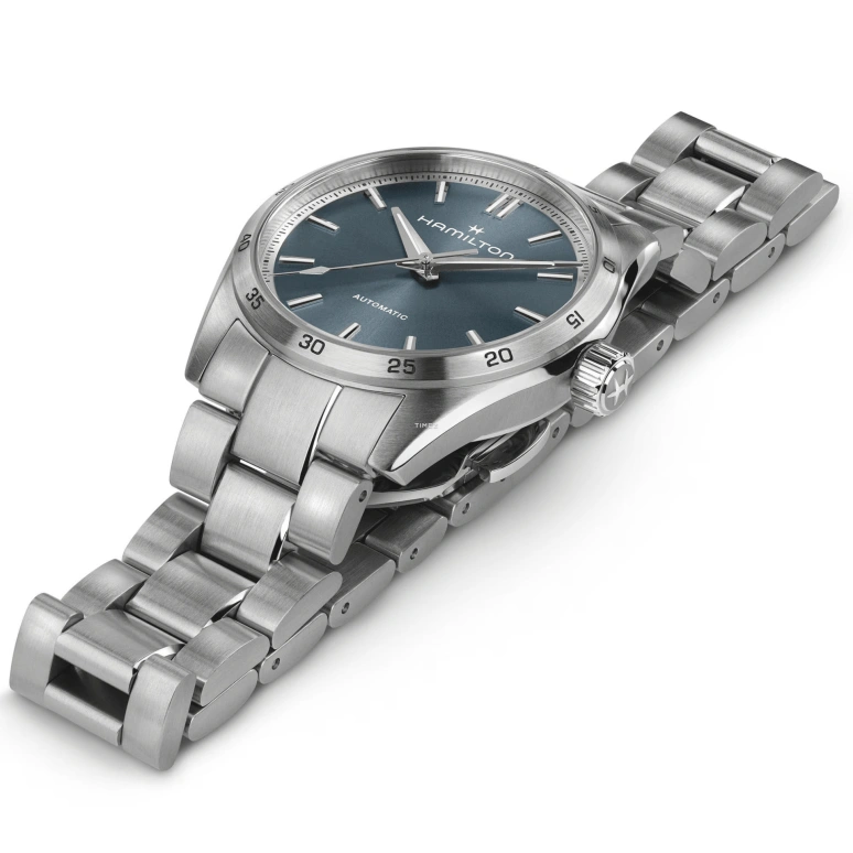 Hamilton,Jazzmaster 34mm,34mm,Stainless Steel,Blue,Automatic,Sapphire,Crystal Glass,Round,H36105140