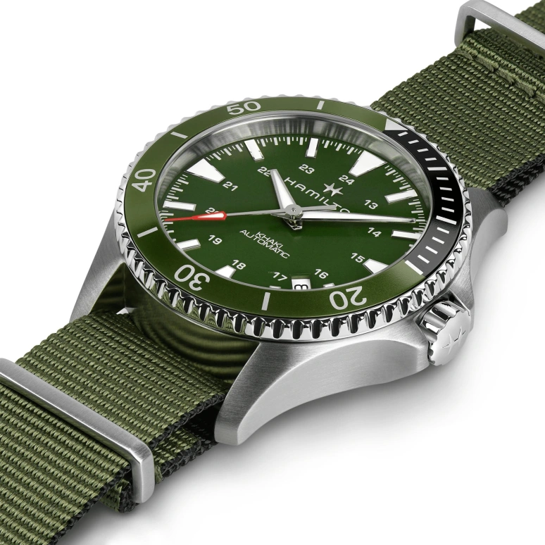 Hamilton,Khaki Navy 40mm,40mm,Stainless Steel,Green,Automatic,Date,80hours,H82375961