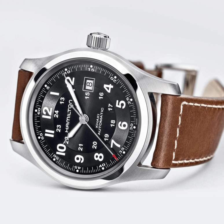Hamilton,Khaki Field 42mm,42mm,Stainless Steel,Black,Automatic,Date,80hours,H70555533