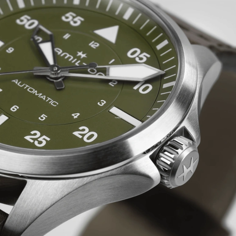 Hamilton,Khaki Aviation 39mm,39mm,Stainless Steel,Green,Automatic,80hours,In-house Caliber,H76305560