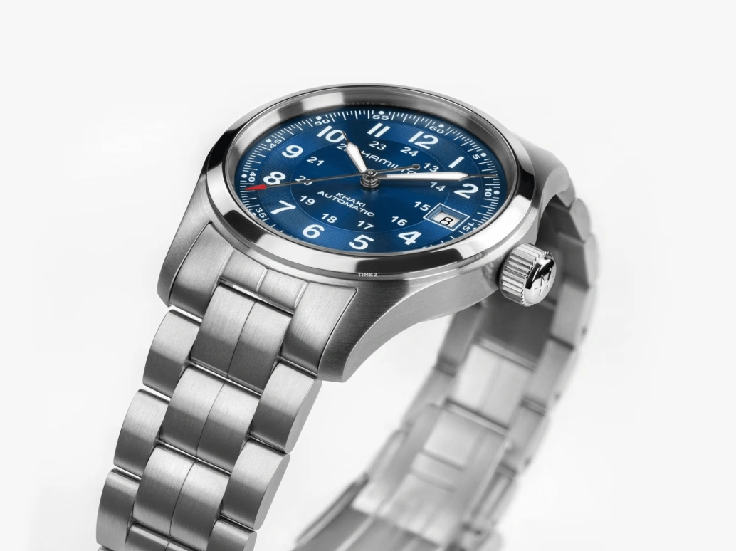 Hamilton,Khaki Field 38mm,38mm,Stainless Steel,Blue,Automatic,Day,80hours,H70455140